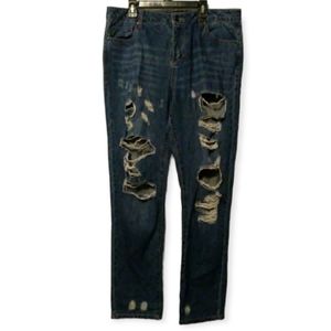 Forever 21 High Waist Mom Jeans Distressed Sz 28